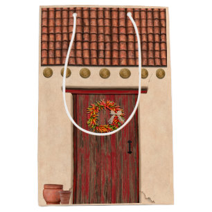 Southwest Adobe and Terracotta Tile House Design Medium Gift Bag