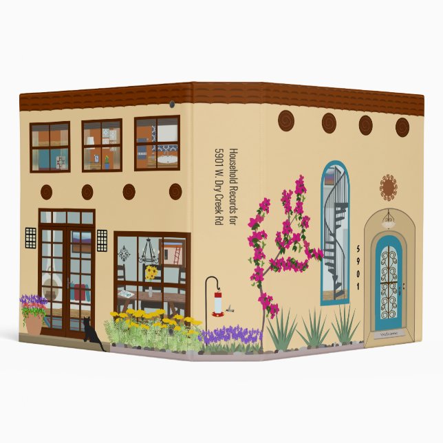 Southwest Adobe Household Records 3 Ring Binder (Background)