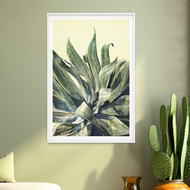 Southwest Agave Watercolor Sage Green and Yellow Poster (Creator Uploaded)