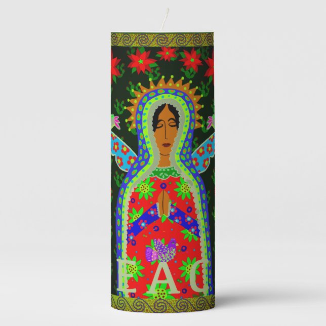 Southwest Angel of Peace green Pillar Candle (Front)