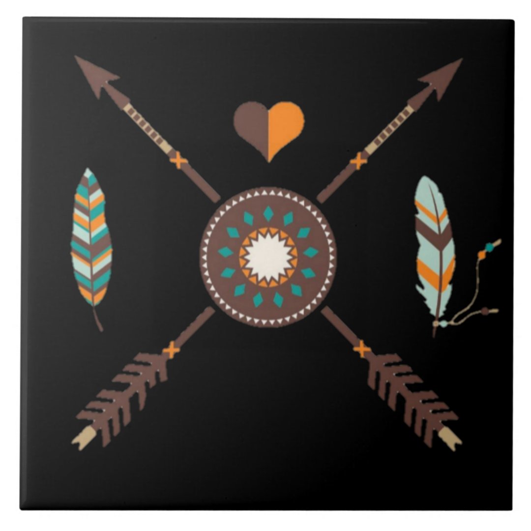 Southwest Arrows And Feathers Ceramic Tile Zazzle 