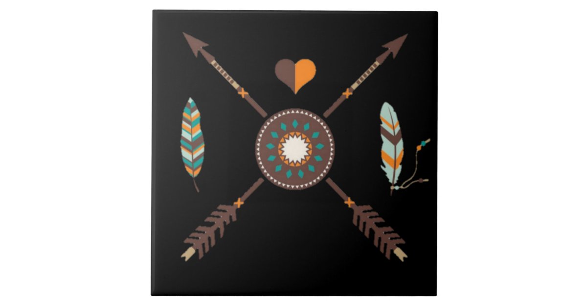 Southwest Arrows and Feathers Ceramic Tile | Zazzle