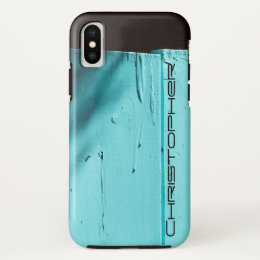 Southwest Art Turquoise Door, Personalized Name iPhone X Case