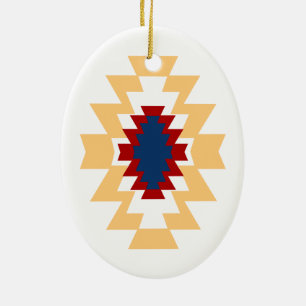 Southwest Aztec Native American Tribal Design Ceramic Ornament
