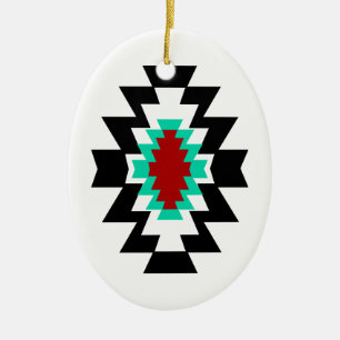 Southwest Aztec Native American Tribal Design Ceramic Ornament