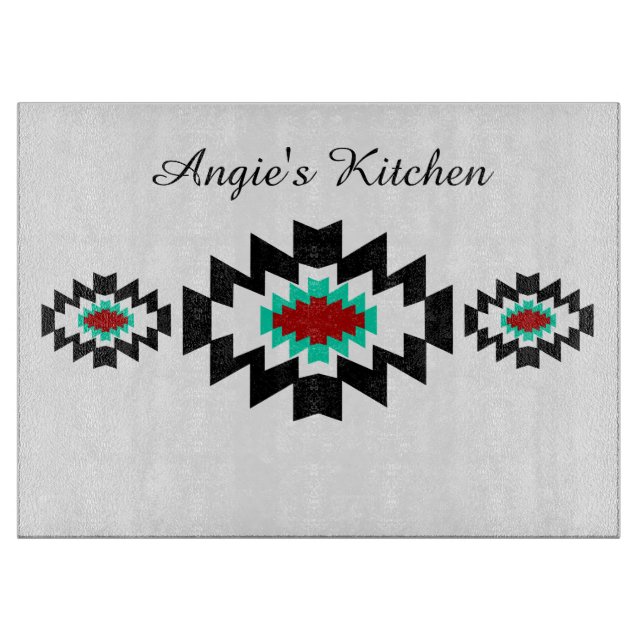 Southwest Aztec Native American Tribal Design Cutting Board (Front)