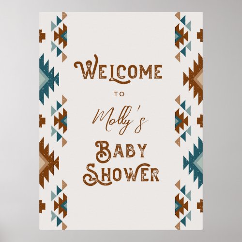 Southwest Baby Shower Welcome Poster