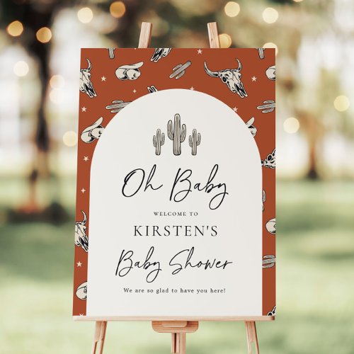 Southwest Baby Shower Welcome Sign