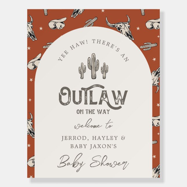 Southwest Baby Shower Welcome Sign (Front)