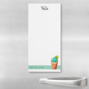 Southwest Back To School Hello Teacher Cactus Magnetic Notepad