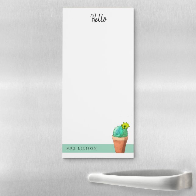 Southwest Back To School Hello Teacher Cactus Magnetic Notepad (In Situ)