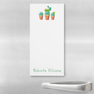 Southwest Back To School Teacher Flower Cactus Magnetic Notepad