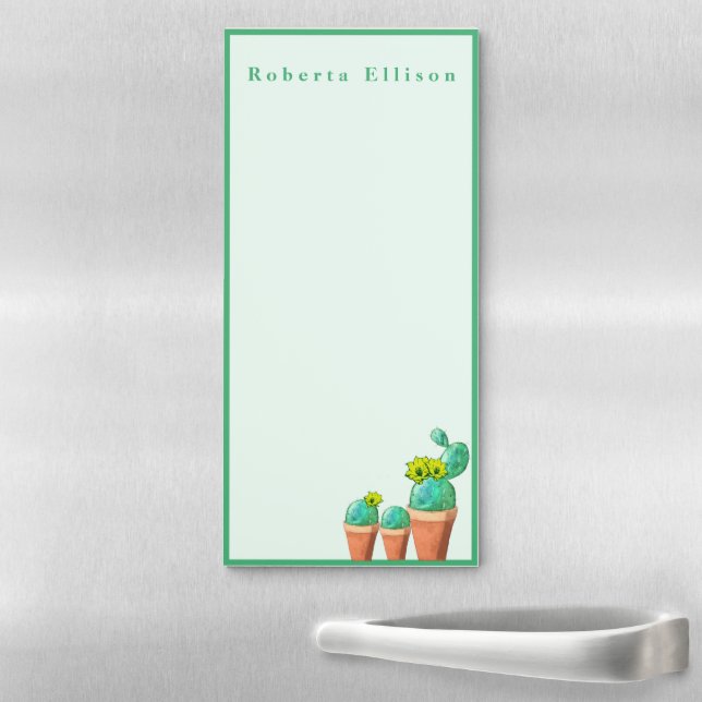 Southwest Back To School Teacher Flower Cactus Magnetic Notepad (In Situ)