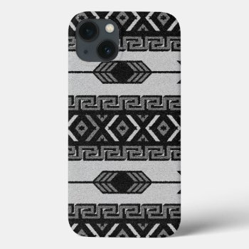 Southwest Black And White Tribal Aztec Pattern Iphone 13 Case by macdesigns2 at Zazzle