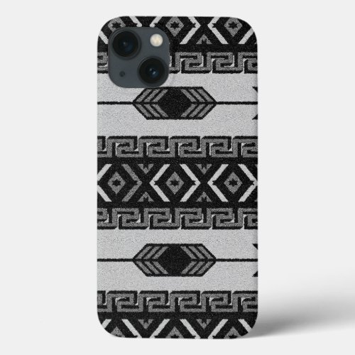 Southwest Black And White Tribal Aztec Pattern iPhone 13 Case