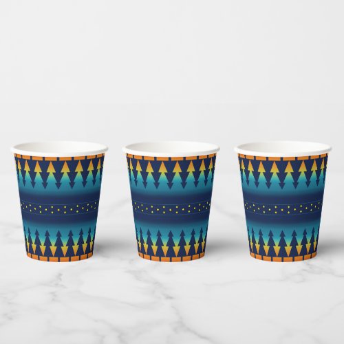 Southwest Blanket Style Sunset Pines Design Paper Cups