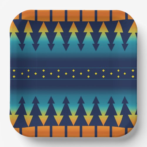 Southwest Blanket Style Sunset Pines  Paper Plates