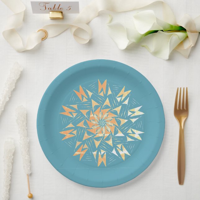 Southwest Blue Paper Plate (Wedding)