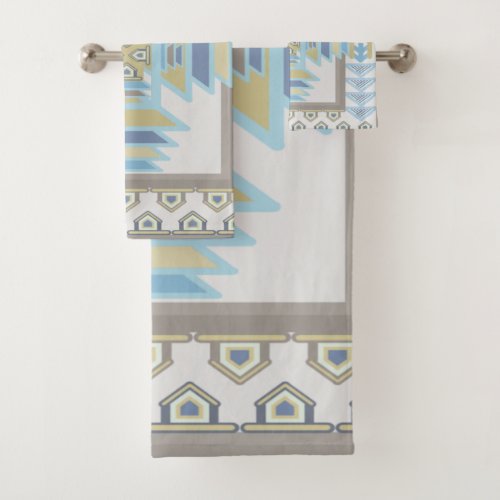 Southwest Blues Indian Blanket Art Design  Bath Towel Set