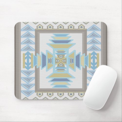 Southwest Blues Indian Blanket Art Design  Mouse Pad
