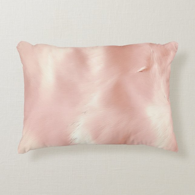 Southwest Blush Pink Cowgirl Cowhide Accent Pillow (Front)