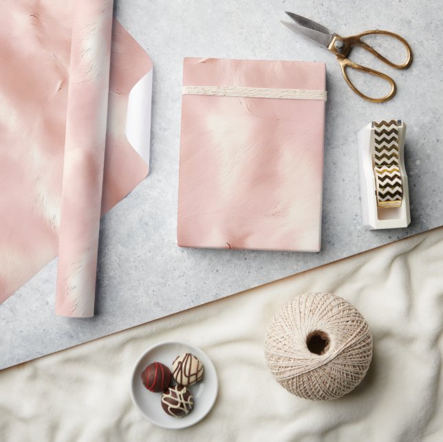 Southwest Blush Pink Cowgirl Cowhide Wrapping Paper (Crafts)