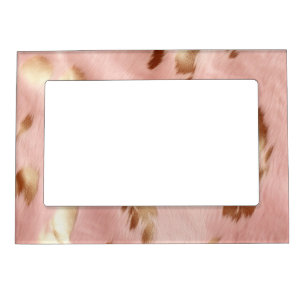 Southwest Blush Pink Gold Cowgirl Cowhide Magnetic Frame