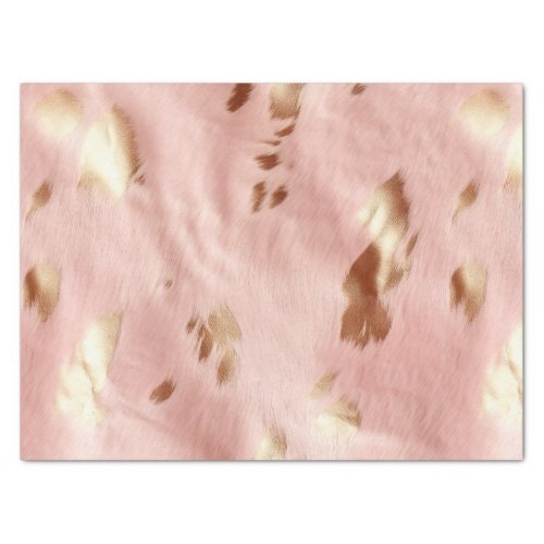 Southwest Blush Pink Gold Cowgirl Cowhide Tissue Paper