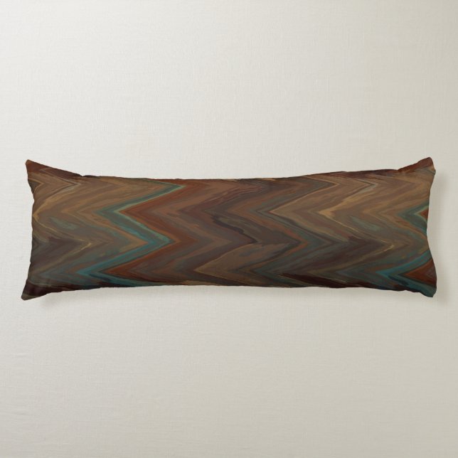 Southwest Brown Chevron Body Pillow (Front)