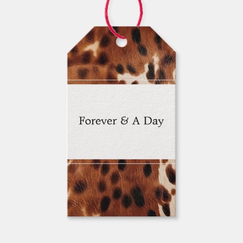 Southwest Brown Cream Cowhide Gift Tags