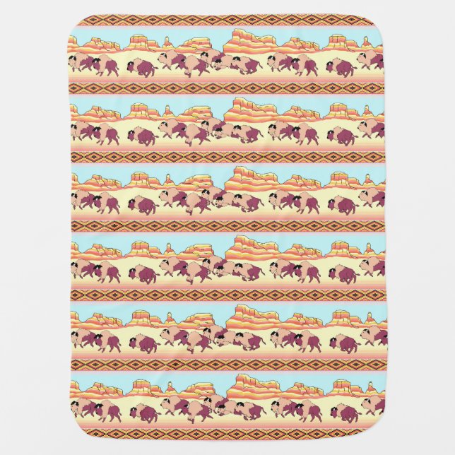 Southwest Buffalo Baby Blanket (Front)