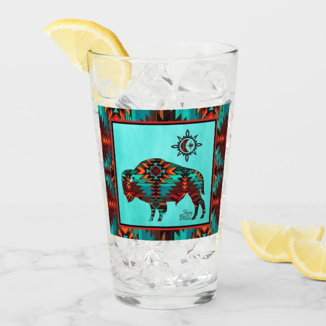 Southwest Buffalo Glass Cup (Front Ice)