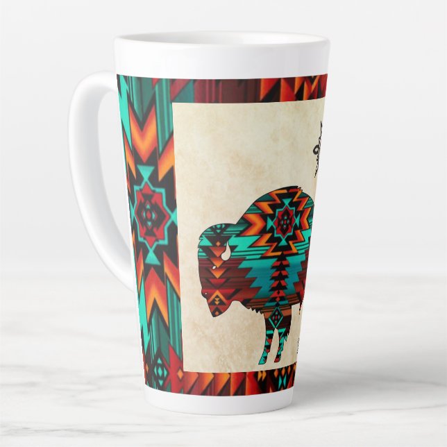 Southwest Buffalo Latte Mug (Left Angle)