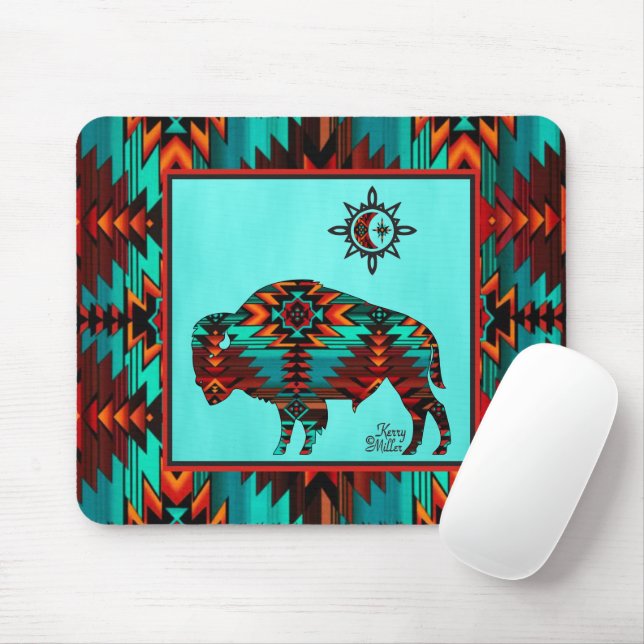 Southwest Buffalo Mouse Pad (With Mouse)