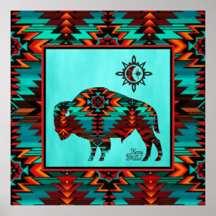 native american buffalo art