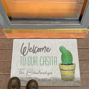Southwest Cactus Family Last Name WELCOME Doormat
