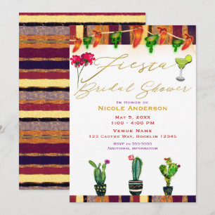 Southwest Cactus Modern Fiesta Bridal Shower Party Invitation