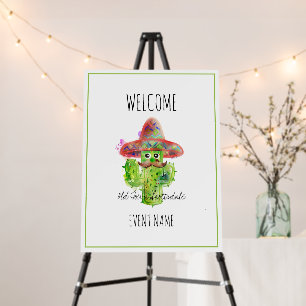 Southwest Cactus Mustache Hat Fiesta Custom Text Foam Board