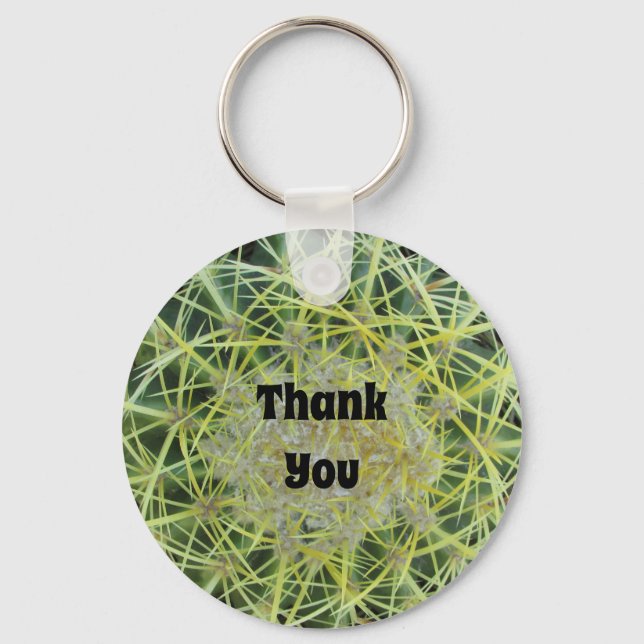 Southwest Cactus Photo Desert Plant Thank You Keychain (Front)