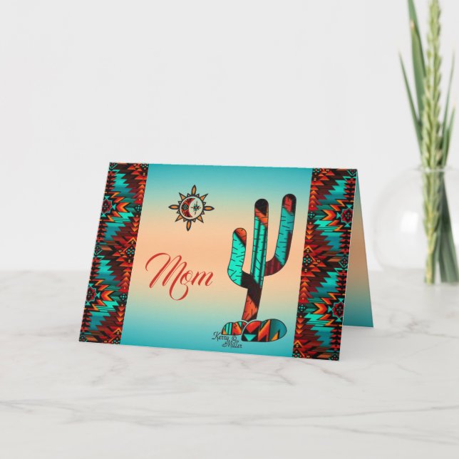 Southwest Cactus & Sun Mother's Day Card (Front)