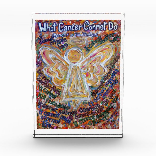 Southwest Cancer Angel Custom Paperweight Acrylic Award (Front)