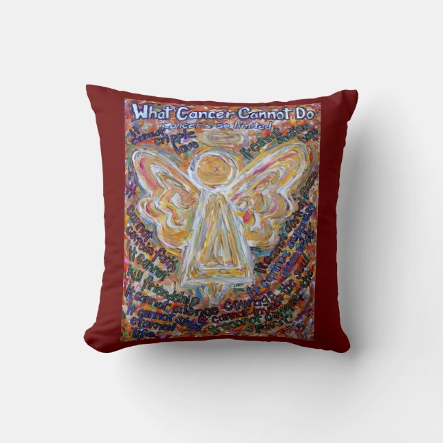 Southwest Cancer Angel Decorative Throw Pillow (Front)