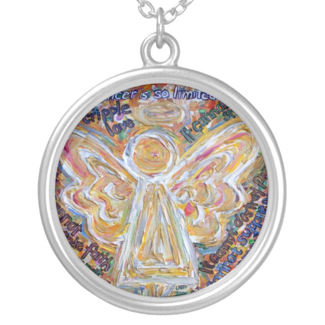 Southwest Cancer Angel Necklace Jewelry (Front)