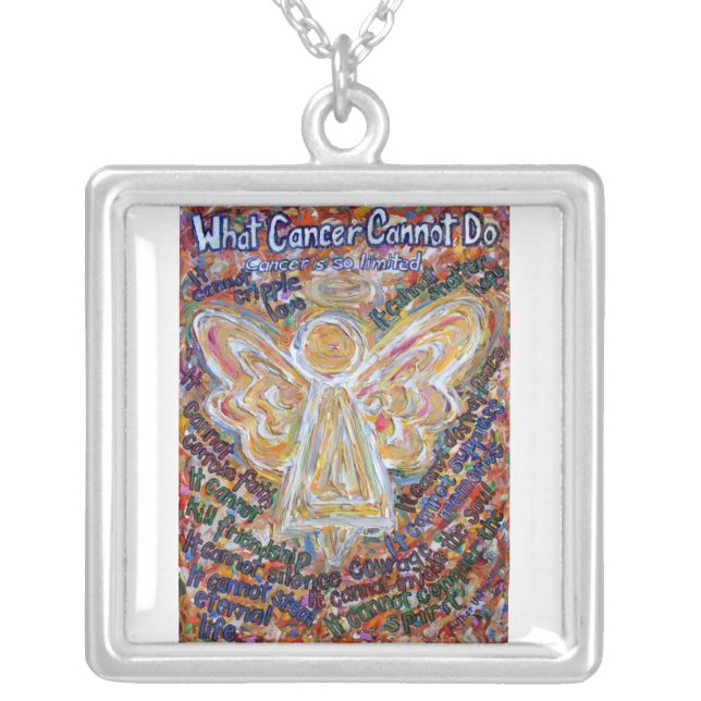 Southwest Cancer Angel Necklace Jewelry (Front)