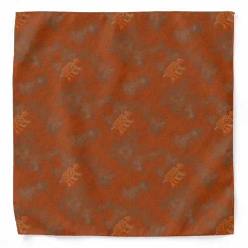 Southwest Canyon Bobcat Petroglyphs Pattern Bandana