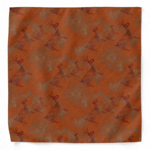 Southwest Canyon Deer Petroglyphs Pattern Bandana