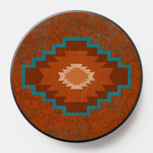 Southwest Canyon Turquoise Rust Diamond Design PopSocket
