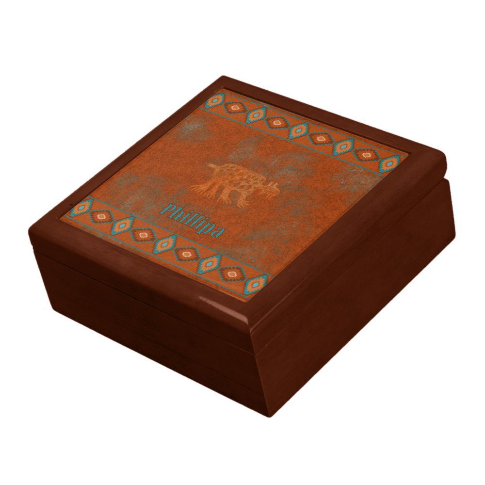 Southwest Canyons Bobcat Petroglyph Keepsake Box
