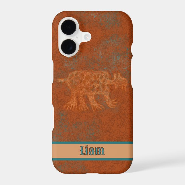 Southwest Canyons Bobcat Petroglyph Personalized iPhone Case (Back)