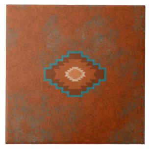 Southwest Canyons Diamond Geometric Pattern Ceramic Tile